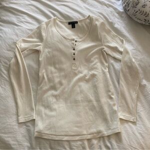 A Pea in the Pod Cream Ribbed Henley